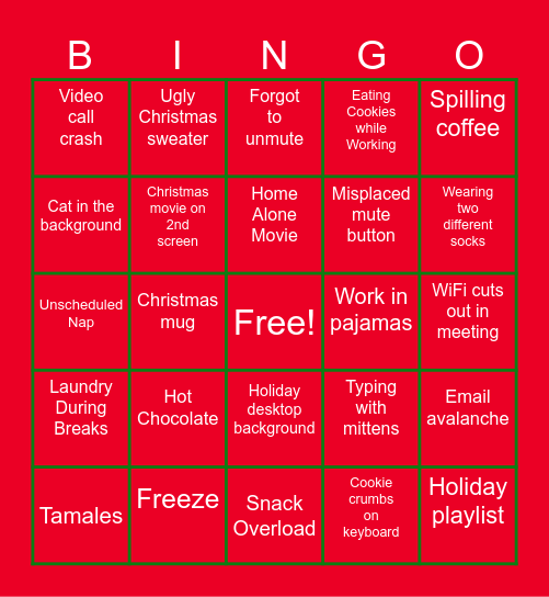 Holiday Bingo Card