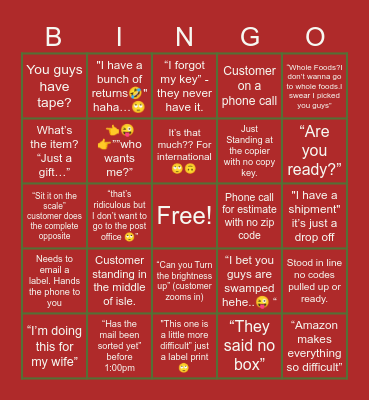 UPS STORE BINGO📦 Bingo Card