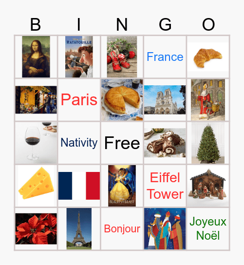 Christmas in Paris Bingo Card