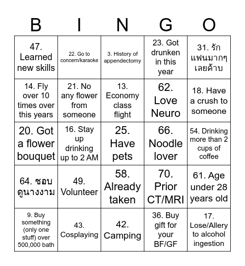 Diag CMU 2023 Bingo Card