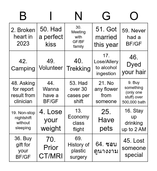 Diag CMU 2023 Bingo Card
