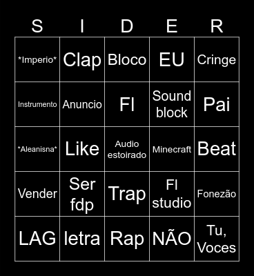 SIDER BWINGO Bingo Card