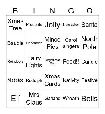 Christmas Bingo!! Bingo Card