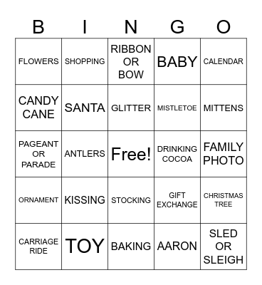 Hallmark Channel Movie Bingo Card
