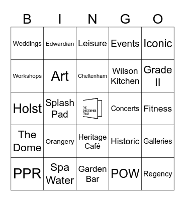 The Cheltenham Trust Bingo Card