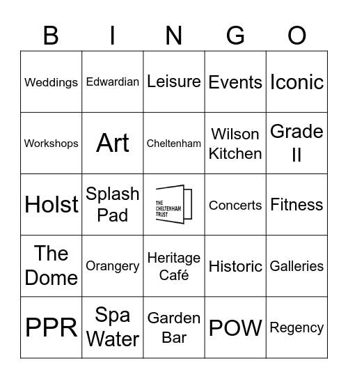 The Cheltenham Trust Bingo Card