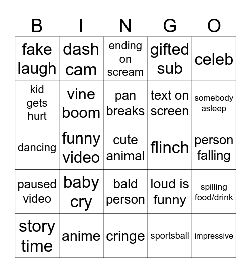 MEME BINGO Card