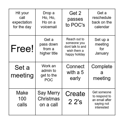 LG 1 Holiday Bingo Card