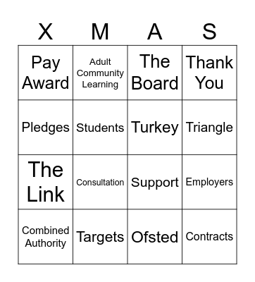 Jat's Xmas Bingo Card