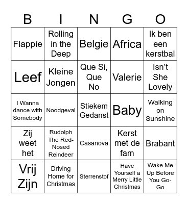 Yoek Swingo Bingo Card