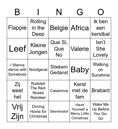 Yoek Swingo Bingo Card