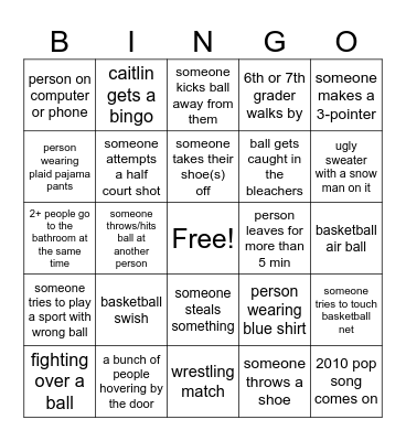 Gym Option - but better! Bingo Card