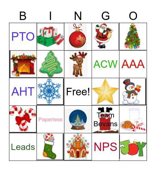 Team Bevans Bingo Card