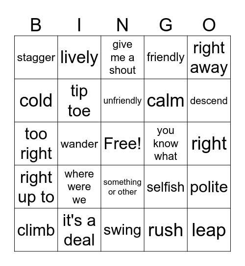 Teen esl b1plus vocab and phrases Bingo Card