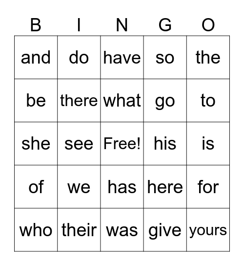 Bridge to Reading December Red Word Bingo Card