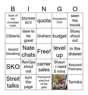 The Boss Holiday Bingo! Bingo Card