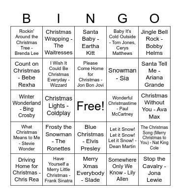 Christmas Bingo Card