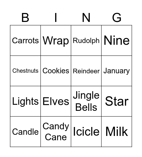 Christmas Bingo Card