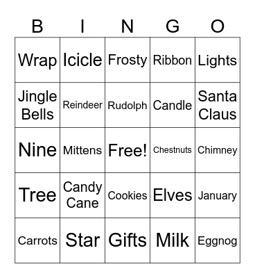 Christmas Bingo Card