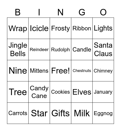 Christmas Bingo Card