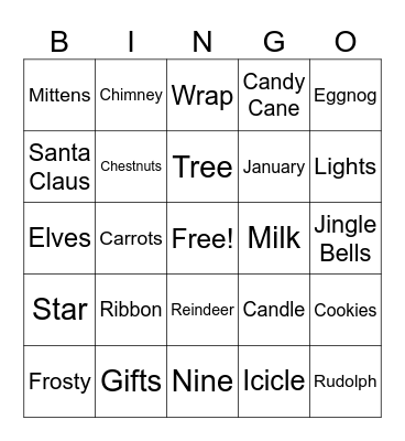 Christmas Bingo Card