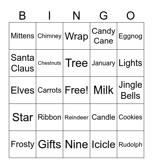 Christmas Bingo Card