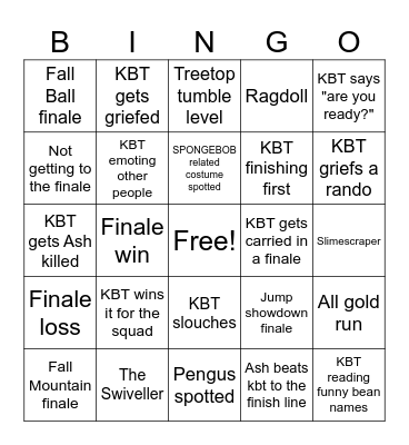 KBT Bingo Card