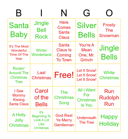 CHRISTMAS BINGO!!! Bingo Card