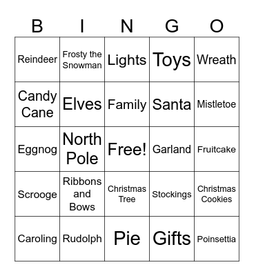 HOLIDAY BINGO Card