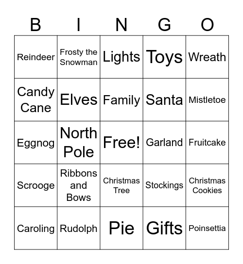 HOLIDAY BINGO Card