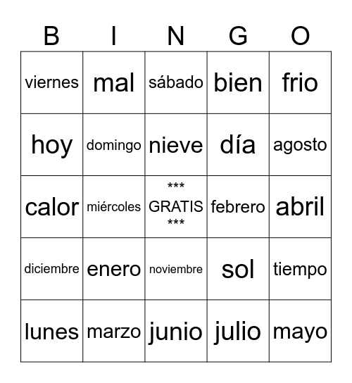 Exp 7 Review Bingo Card