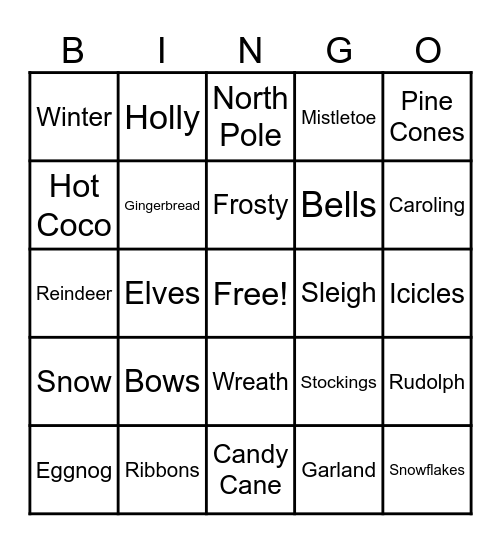 Christmas Bingo Card