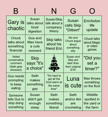 Downing Family Christmas Bingo 2023 Bingo Card