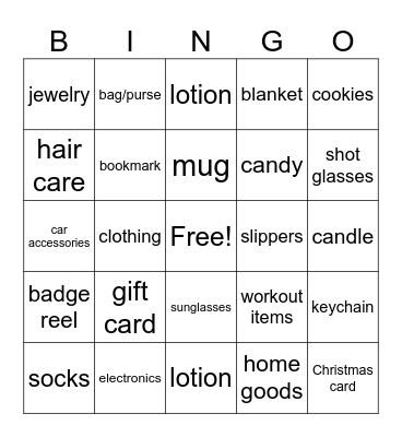 Christmas Gift Bingo Card