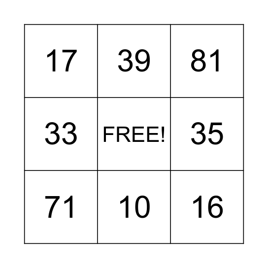 Winter Wonderland Bingo! Bingo Card