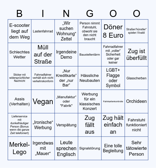 Berlin Bingo Card