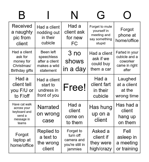 Family Coach Bingo Card