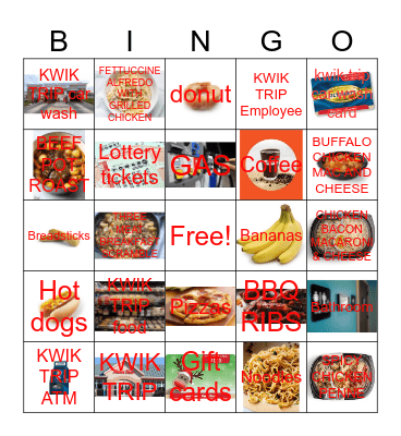 KWIK TRIP BINGO Card