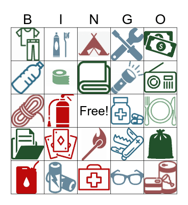 Emergency Prep Bingo Card