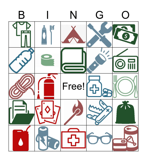 Emergency Prep Bingo Card