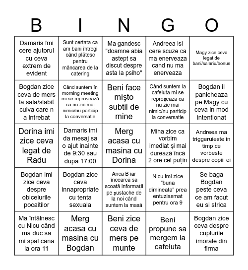 TRANSART Bingo Card