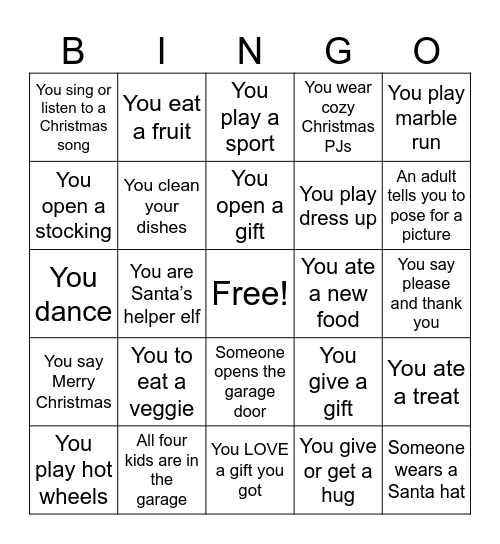 Little Wagoner Bingo Card