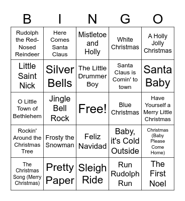 Holiday Bingo Card