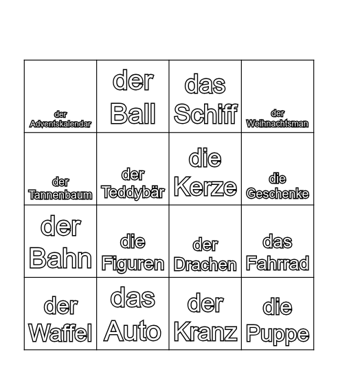 Frohe Weihnachten! Bingo Card