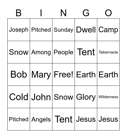 Christmas Eve Bingo Card