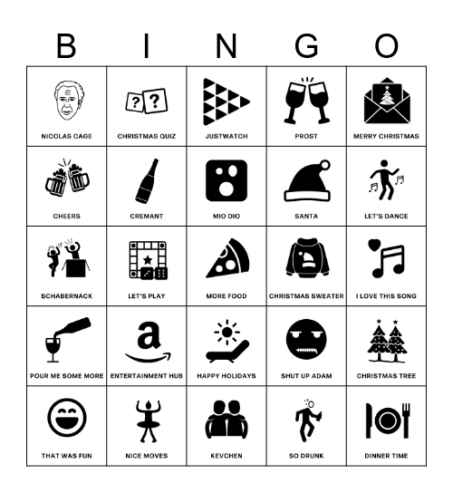 JUST WATCH Bingo Card