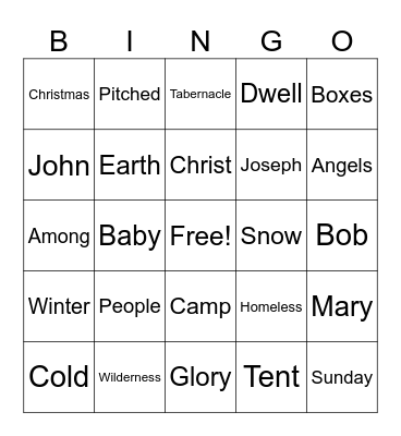 Christmas Eve Morning Bingo Card