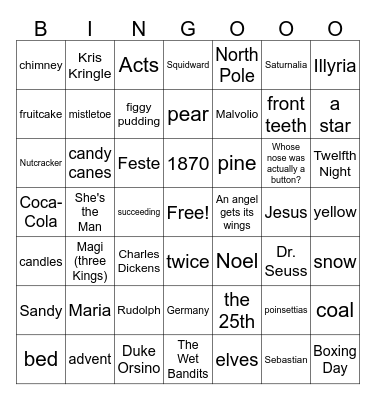 Extra Special Xmas Bingo! Bingo Card