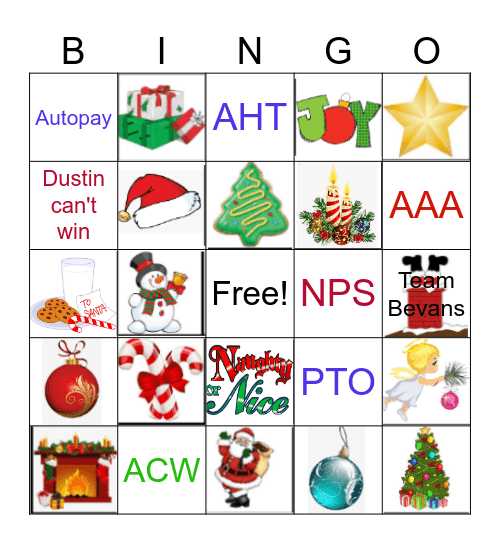 Team Bevans Bingo Card