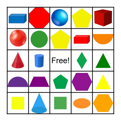 SHAPES BINGO Card